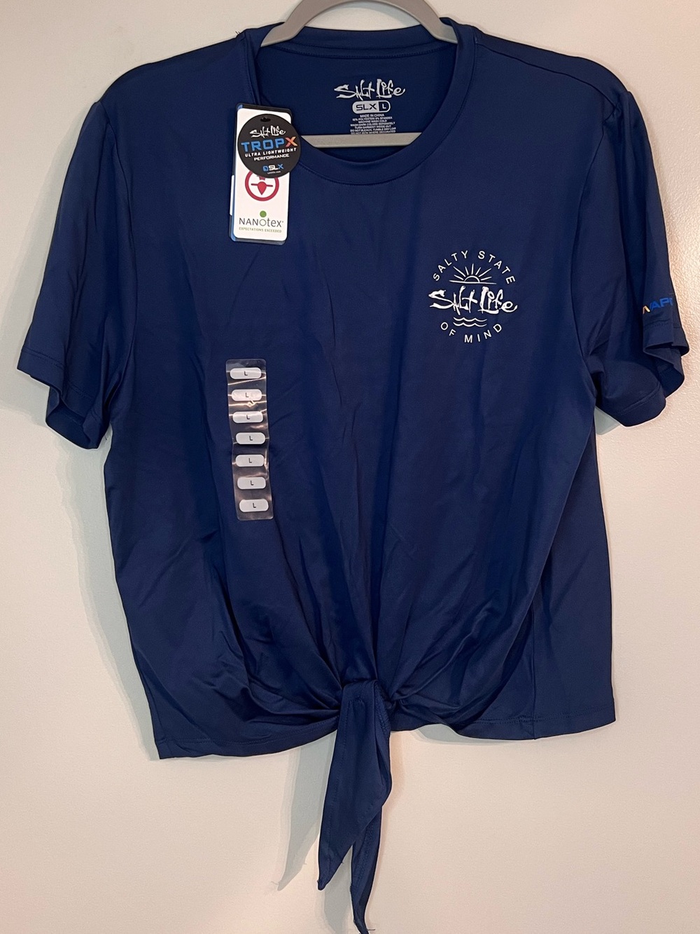 Salt Life Navy Tie-Front Tee